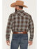 Image #4 - Cody James Men's Mud Pit Plaid Print Long Sleeve Snap Flannel Shirt, Brown, hi-res