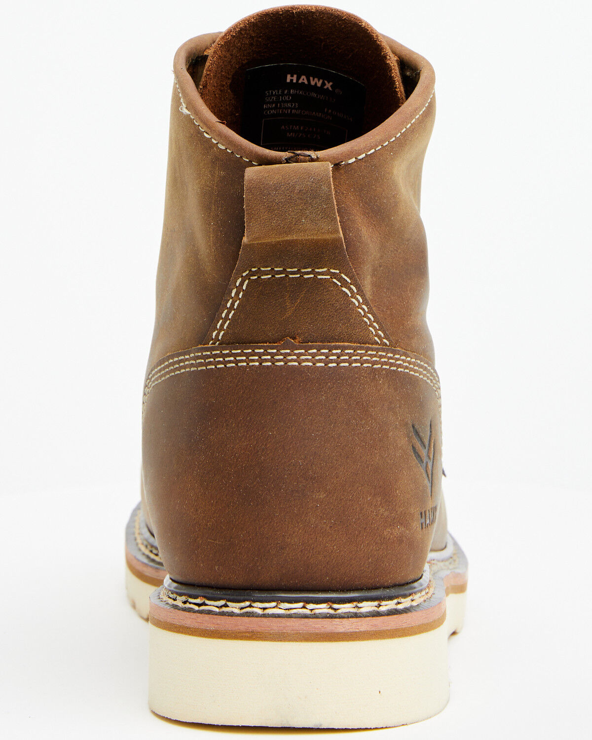 Image #5 - Hawx Men's 6" USA Wedge Redesigned Work Boots - Composite Toe, Dark Brown, hi-res