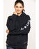 Image #1 - Ariat Women's FR Primo Fleece Logo Hooded Sweatshirt, Black, hi-res
