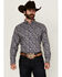Image #1 - Ariat Men's Creighton Paisley Print Long Sleeve Button-Down Western Shirt - Tall, Navy, hi-res
