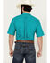 Image #4 - Ariat Men's Judd Geo Print Short Sleeve Button-Down Western Shirt, Turquoise, hi-res