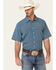 Panhandle Men's Performance Arrow Geo Print Short Sleeve Button Down Western Shirt , Blue, hi-res