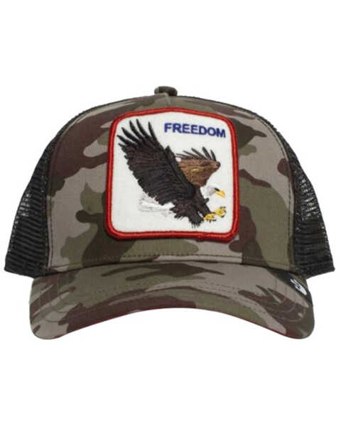 Goorin Bros Men's Camo Print Freedom Eagle Patch Mesh-Back Trucker Cap , Camouflage, hi-res