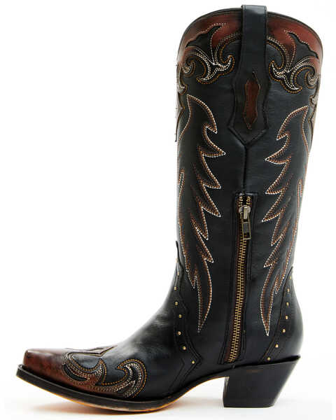 Image #3 - Corral Women's Triad Studded Western Boots - Snip Toe , Black, hi-res