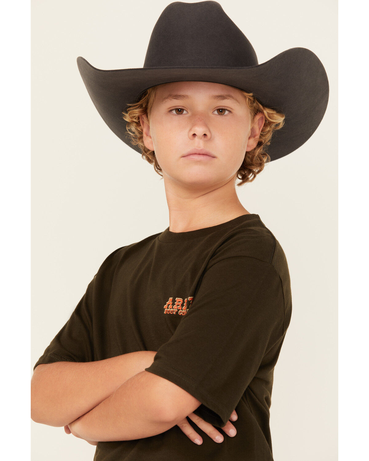 Image #3 - Ariat Boys' Armadillo Short Sleeve Graphic T-Shirt, Green, hi-res
