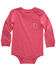 Carhartt Infant Boys' Logo Pocket Long Sleeve Onesie , Pink, hi-res