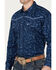 Image #3 - Cowboy Hardware Men's Roman Paisley Print Long Sleeve Western Snap Shirt, Navy, hi-res