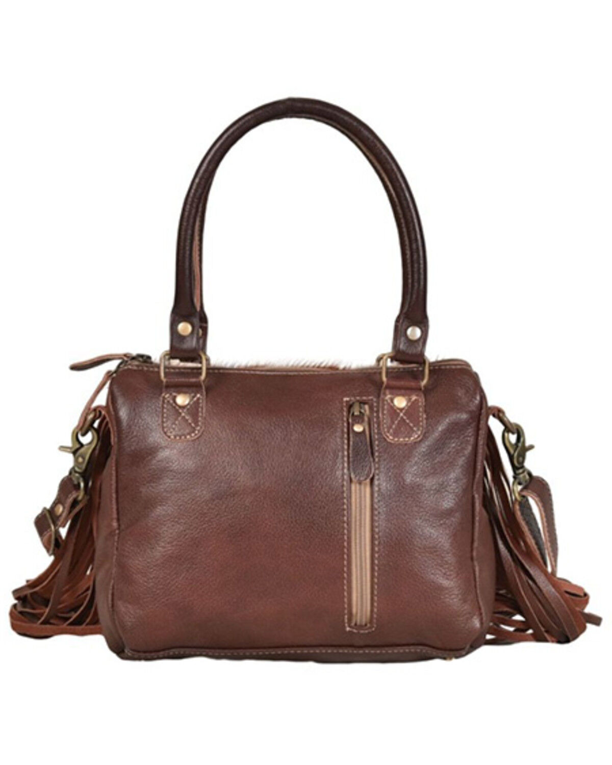 Image #3 - Myra Bag Women's Cowhide Satchel, Brown, hi-res