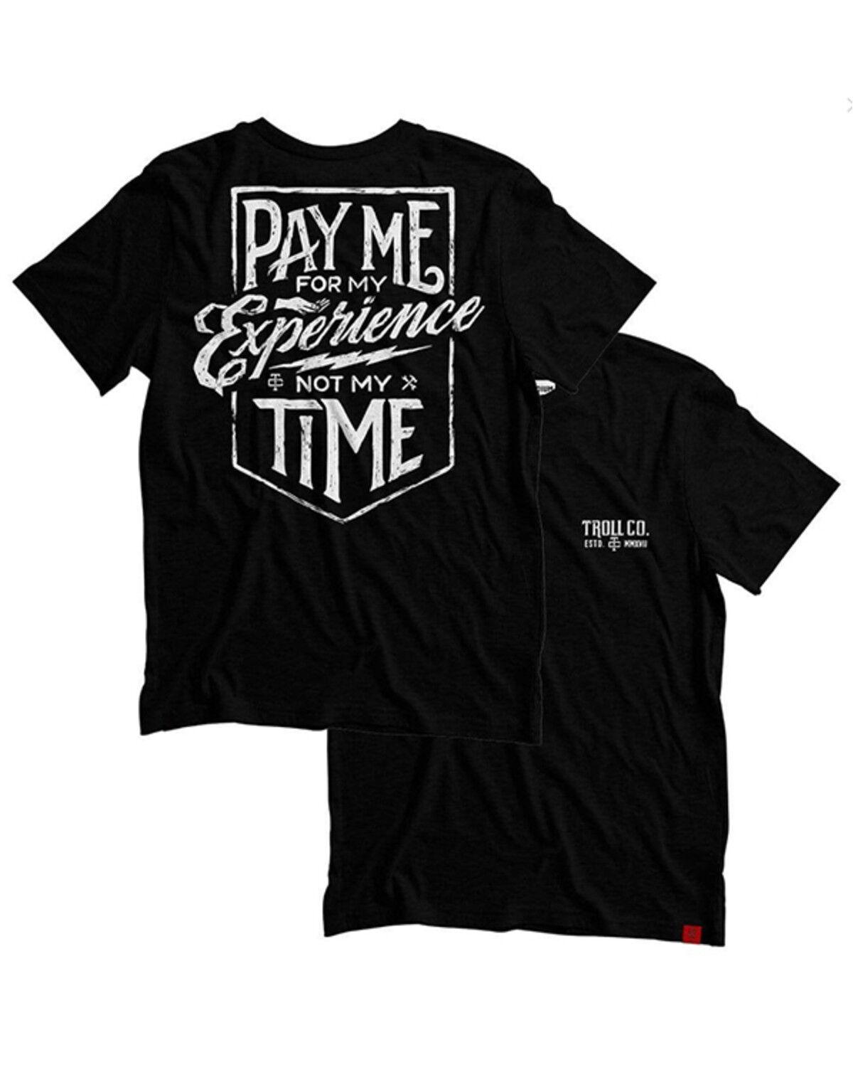 Image #1 - Troll Co Men's Pay Me Short Sleeve Graphic T-Shirt, Black, hi-res