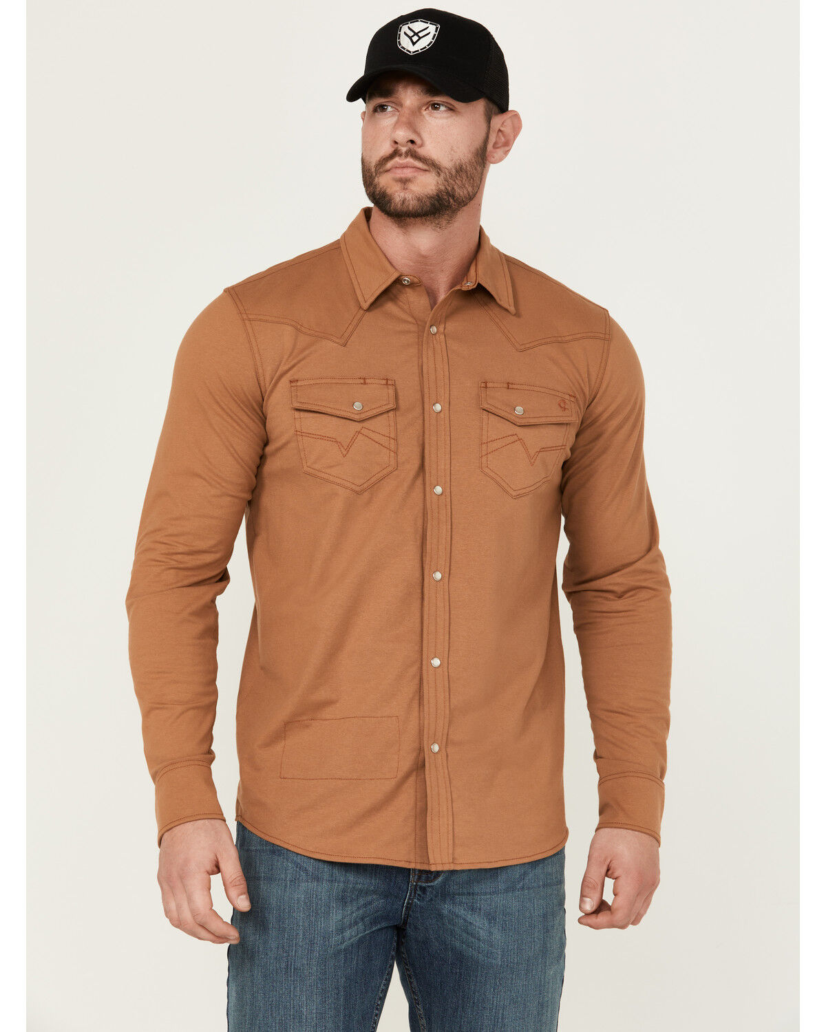 Image #1 - Cody James Men's FR Lightweight Solid Long Sleeve Snap Work Shirt, Rust Copper, hi-res