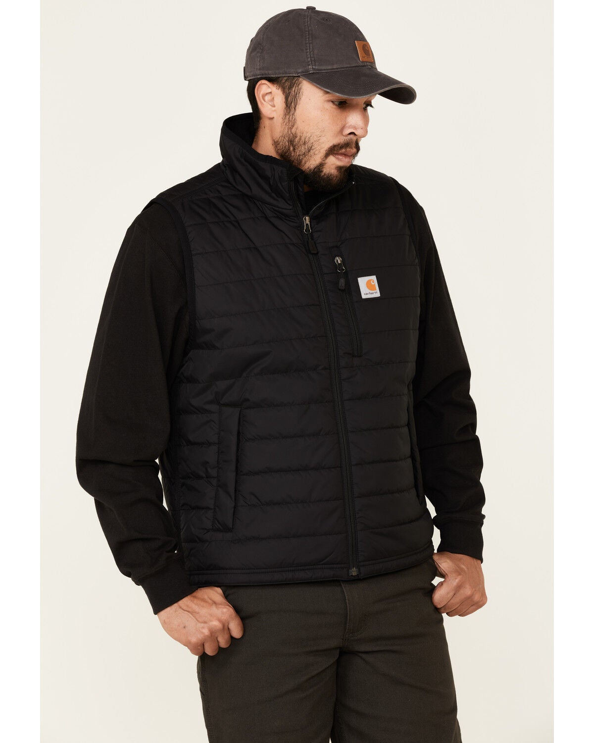 Carhartt Men's Gilliam Work Vest, Black, hi-res