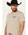 Image #2 - Cody James Men's Guns Blazin Skeleton Cowboy Short Sleeve Graphic T-Shirt , Tan, hi-res