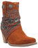 Image #1 - Dingo Women's Suede Bandida Western Booties - Round Toe, Brown, hi-res