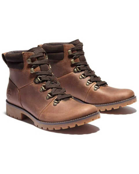 Timberland Women's Ellendale Water Resistant Lace-Up Hiking Boots - Round Toe, Medium Brown, hi-res