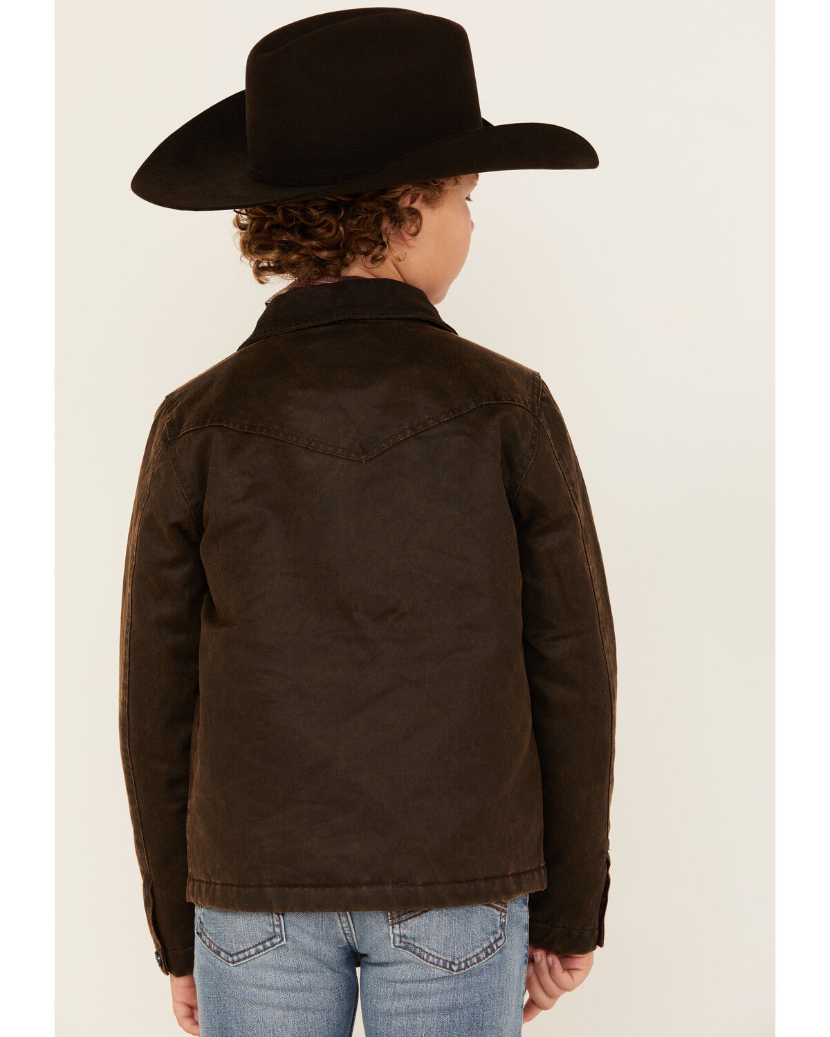 Image #4 - Cody James Boys' Road Dust Oil Skin Jacket, Brown, hi-res