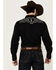 Image #4 - Roper Men's Old West Horseshoe Embroidered Long Sleeve Snap Western Shirt, Black, hi-res