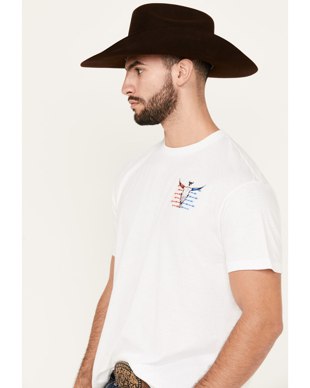 Image #2 - Cowboy Hardware Men's Boot Barn Exclusive Live Free Short Sleeve Graphic T-Shirt, White, hi-res