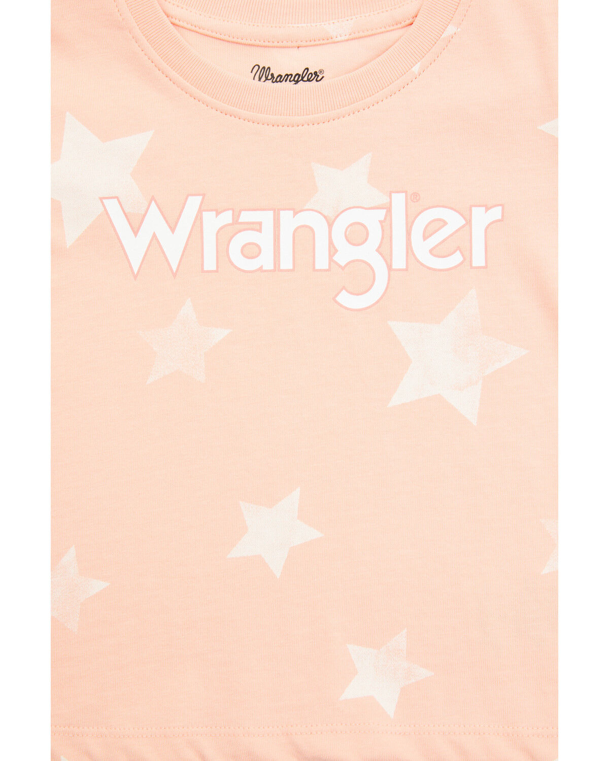 Image #2 - Wrangler Toddler Girls' Star Print Short Sleeve Graphic Tee, Peach, hi-res