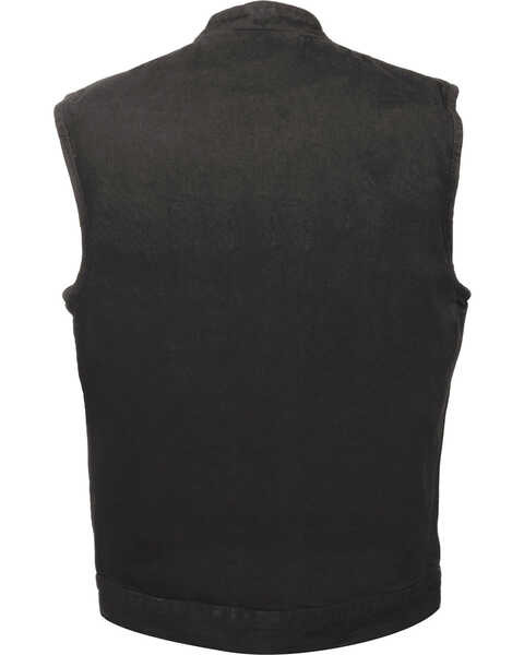 Image #2 - Milwaukee Leather Men's Snap Front Denim Club Style Vest with Gun Pocket - Big - 3X, Black, hi-res