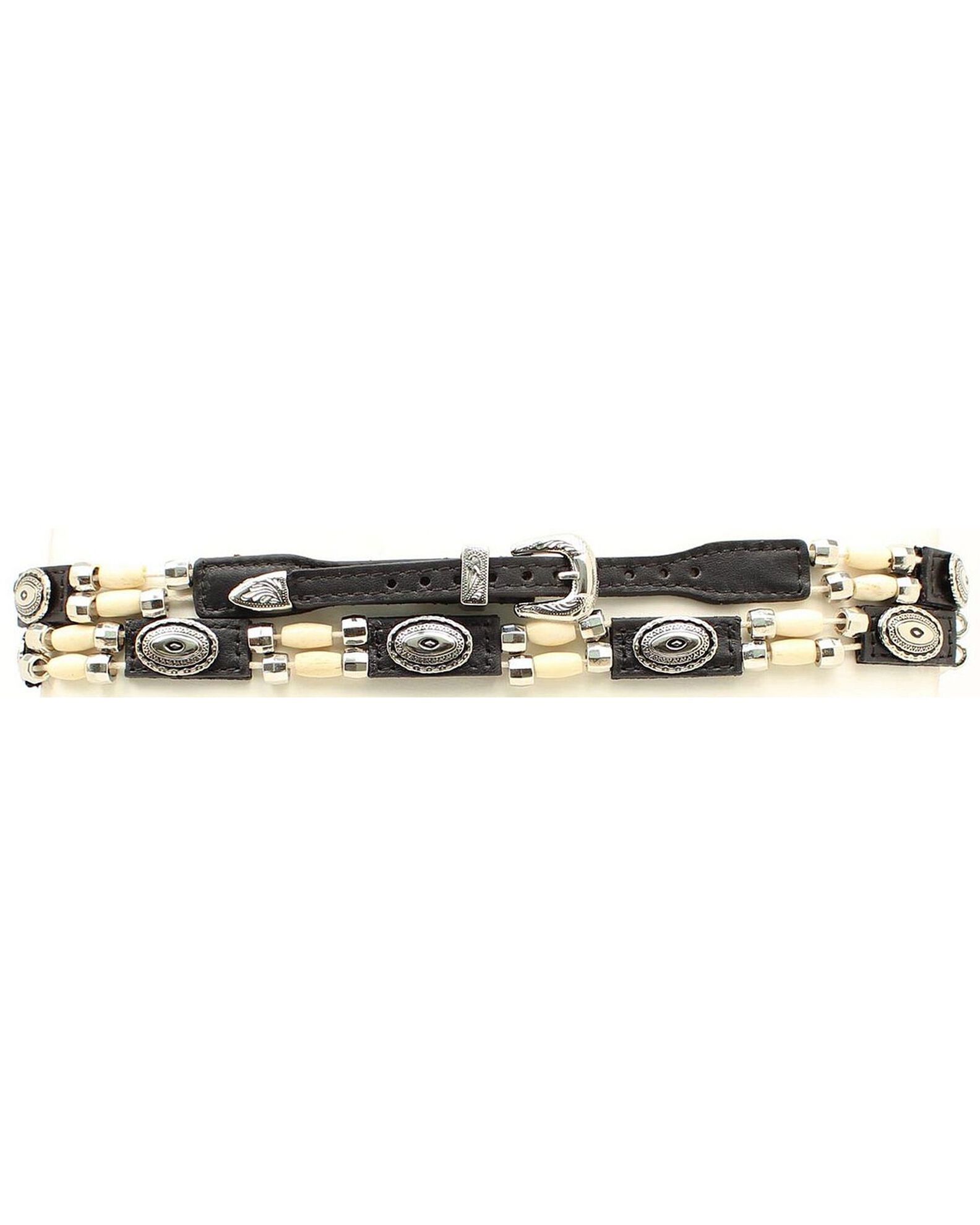 Image #1 - Leather & Bone Beaded Hat Band, Black, hi-res