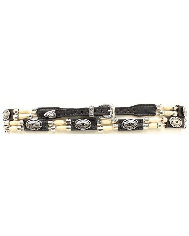 Leather & Bone Beaded Hat Band, Black, hi-res