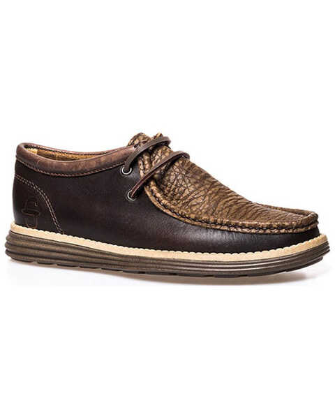 Image #1 - Stetson Men's Wyatt Oily Leather Casual Chukka Shoes - Moc Toe, Brown, hi-res