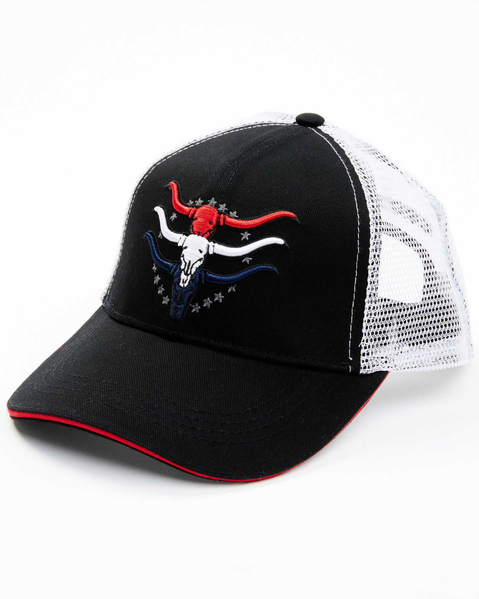Image #1 - Cody James Men's Americana Steer Head Ball Cap, Black, hi-res