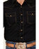Image #3 - Wrangler Retro Men's Solid Long Sleeve Snap Western Shirt - Tall, Black, hi-res
