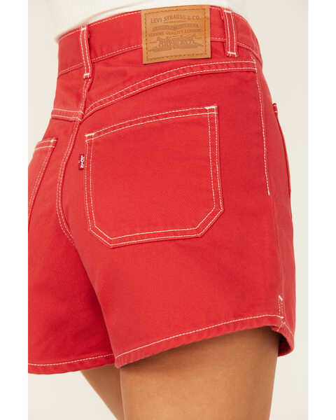 Image #4 - Levi's Women's 80s Mom High Rise Denim Shorts , Red, hi-res