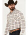 Image #2 - Rough Stock by Panhandle Men's Ombre Plaid Print Long Sleeve Snap Stretch Western Shirt, Brown, hi-res
