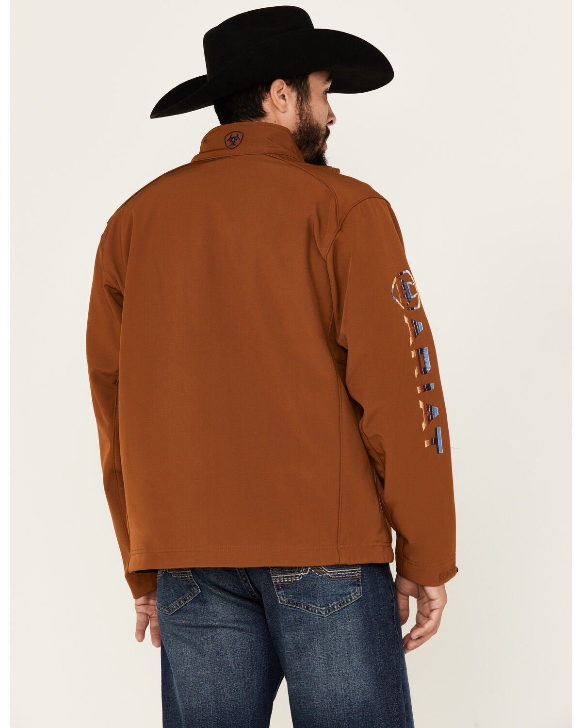 Image #4 - Ariat Men's Logo 2.0 Softshell Jacket, Chestnut, hi-res