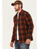 Image #2 - Brothers and Sons Men's Bask Plaid Print Long Sleeve Button-Down Western Shirt, Dark Orange, hi-res