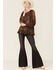 Image #4 - Miss Me Women's Boho Paisley Peasant Top, Black, hi-res