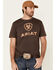Ariat Men's Liberty USA Digi Camo Logo Short Sleeve T-Shirt , Brown, hi-res
