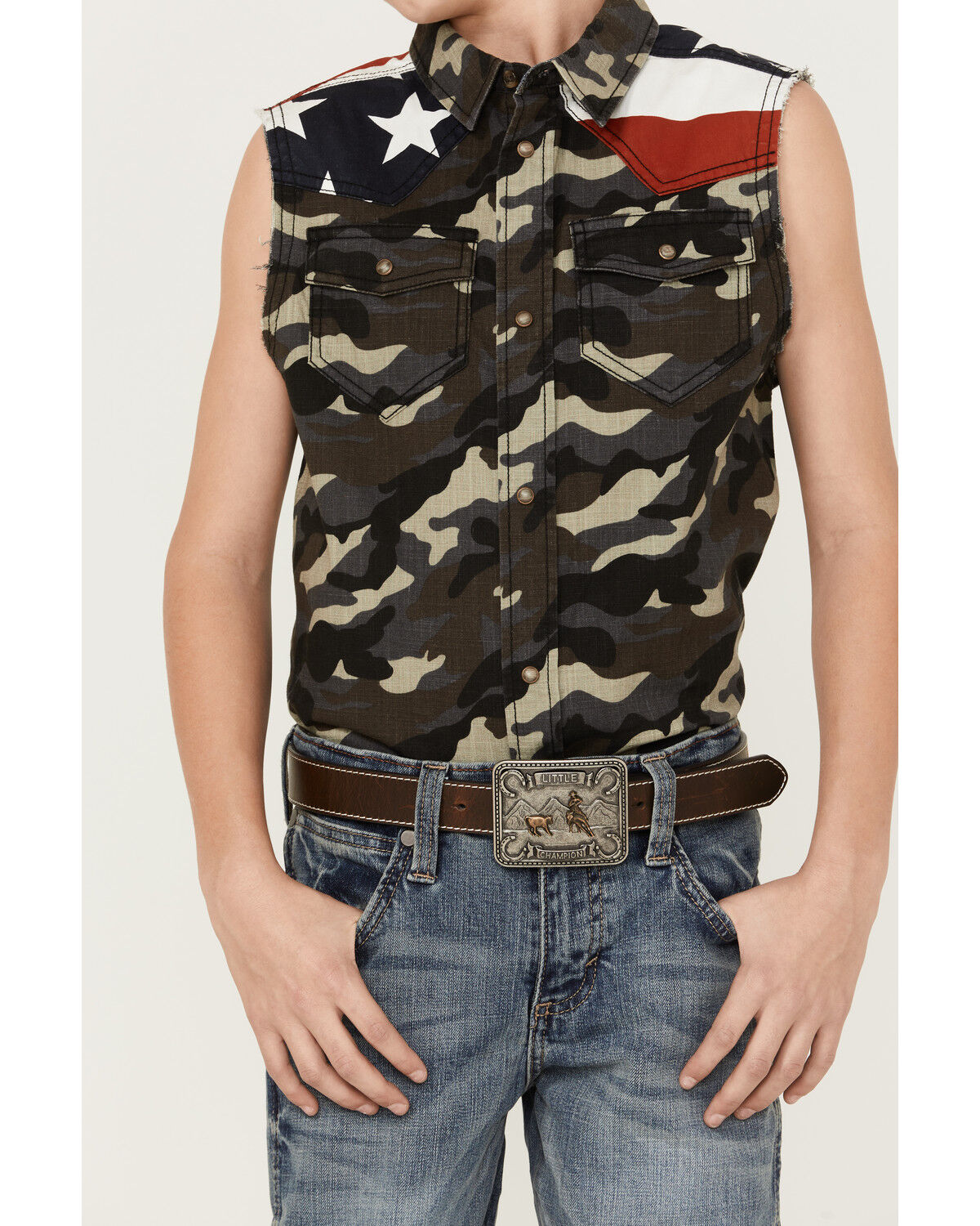 Image #3 - Cody James Boys' Camo Print Sleeveless Bubba Shirt, , hi-res