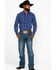 Rock & Roll Denim Men's Plaid Print Long Sleeve Western Shirt, Light Blue, hi-res