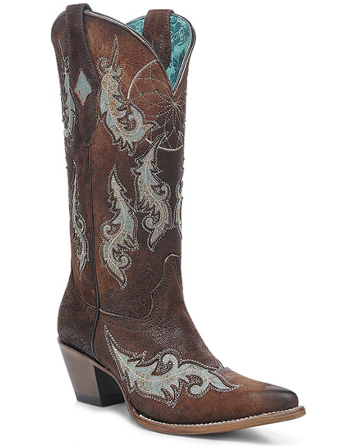 Image #1 - Corral Women's Dream Catcher Distressed Western Boots - Snip Toe, Brown, hi-res