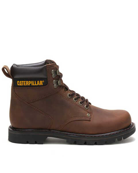 Caterpillar Men's 6" Second Shift Lace-Up Work Boots - Round Toe, Dark Brown, hi-res
