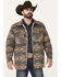 Image #1 - Rock & Roll Denim Men's Southwestern Sherpa Lined Shirt Jacket, Charcoal, hi-res