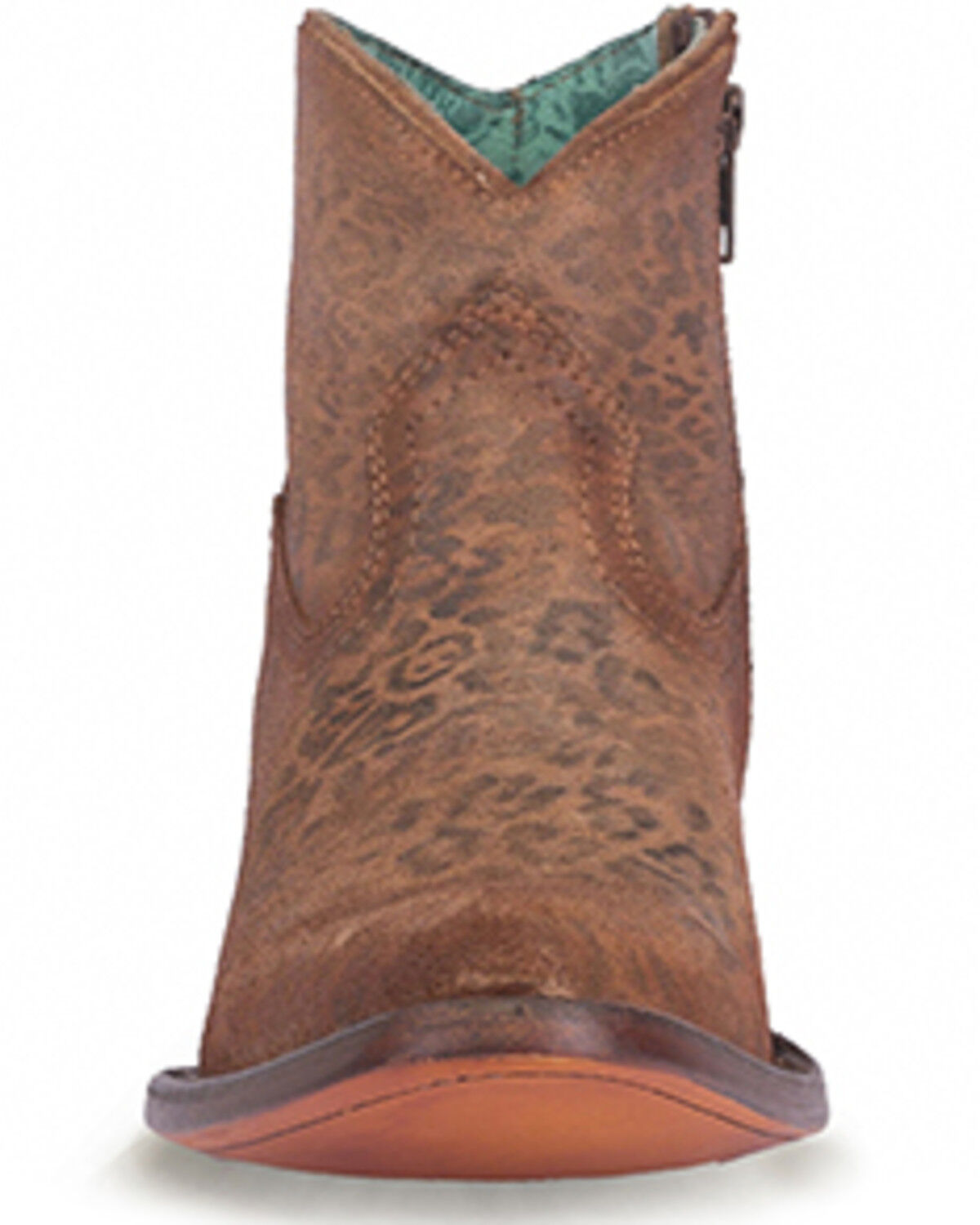 Image #3 - Corral Women's Cheetah Print Suede Booties - Round Toe, Brown, hi-res