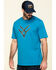 Image #3 - Hawx Men's Teal Fractal Camo Logo Graphic Work T-Shirt , Teal, hi-res