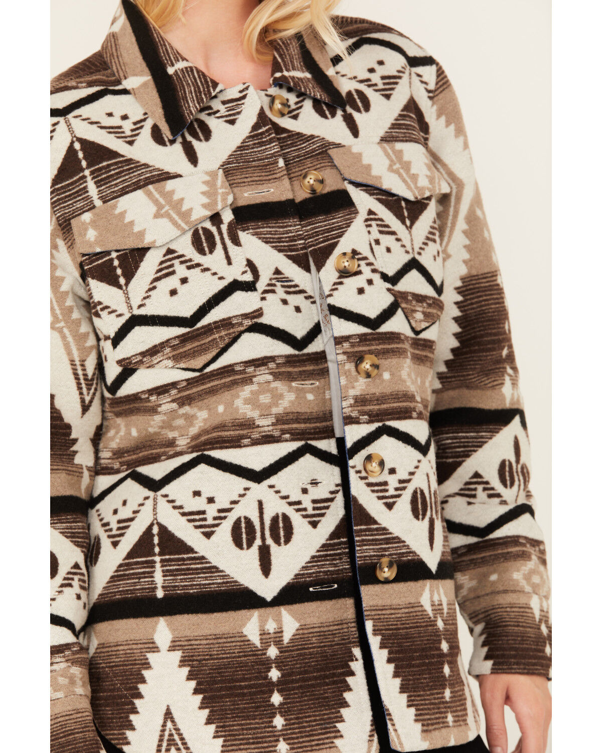 Image #3 - Idyllwind Women's Addy Southwestern Print Shacket, Dark Brown, hi-res