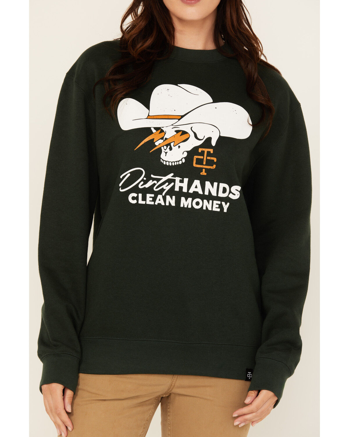 Image #3 - Troll Co Women's Savage Crewneck Sweatshirt, Green, hi-res