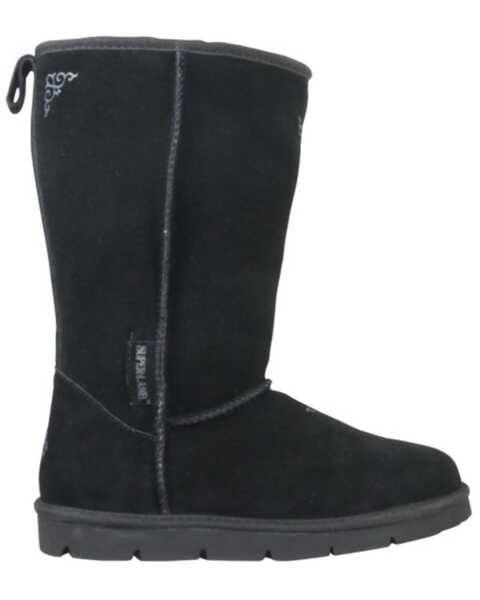 Image #1 - Superlamb Women's Argali Suede Leather Pull On Casual Boots - Round Toe , Black, hi-res