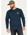 Brixton Men's Crest Circle Logo Graphic Long Sleeve T-Shirt, Navy, hi-res