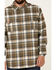 Image #4 - Hawx Men's FR Woven Plaid Print Long Sleeve Button-Down Work Shirt, Olive, hi-res