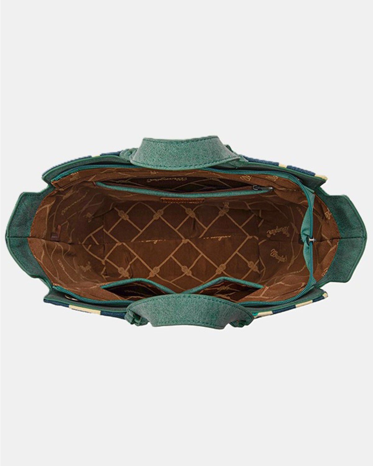 Image #3 - Wrangler Women's Cow Print Concealed Carry Crossbody Tote, Turquoise, hi-res