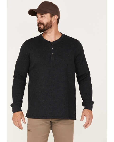Image #1 - North River Men's Henley Long Sleeve Shirt, Charcoal, hi-res