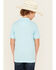 Image #4 - Ariat Boys' Tek Short Sleeve Polo Shirt, Aqua, hi-res