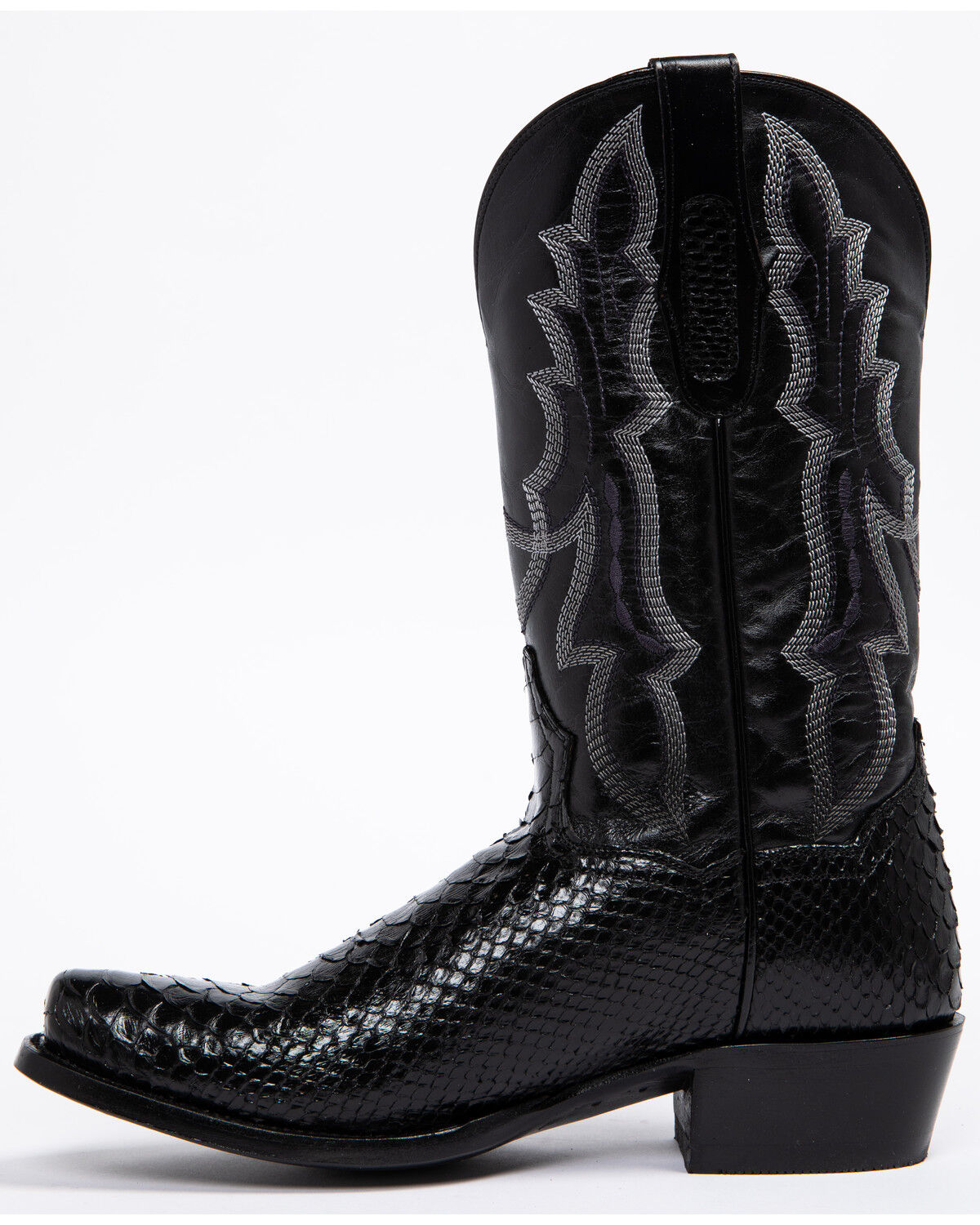 Mens black python boots